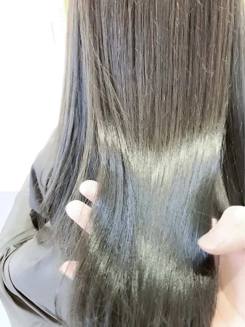 ロング パーマ パープルカラー 学生 髪質改善 ストレートパーマ ヘアカラー トリートメント 👑最高級エクステ 👑新宿/タイセイのヘアスタイル