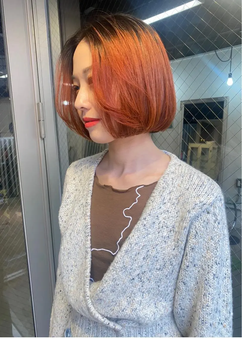 ミディアム カラー ヘアアレンジ オレンジ タンバルモリ ウルフカット モデル募集中!ミカのヘアスタイル