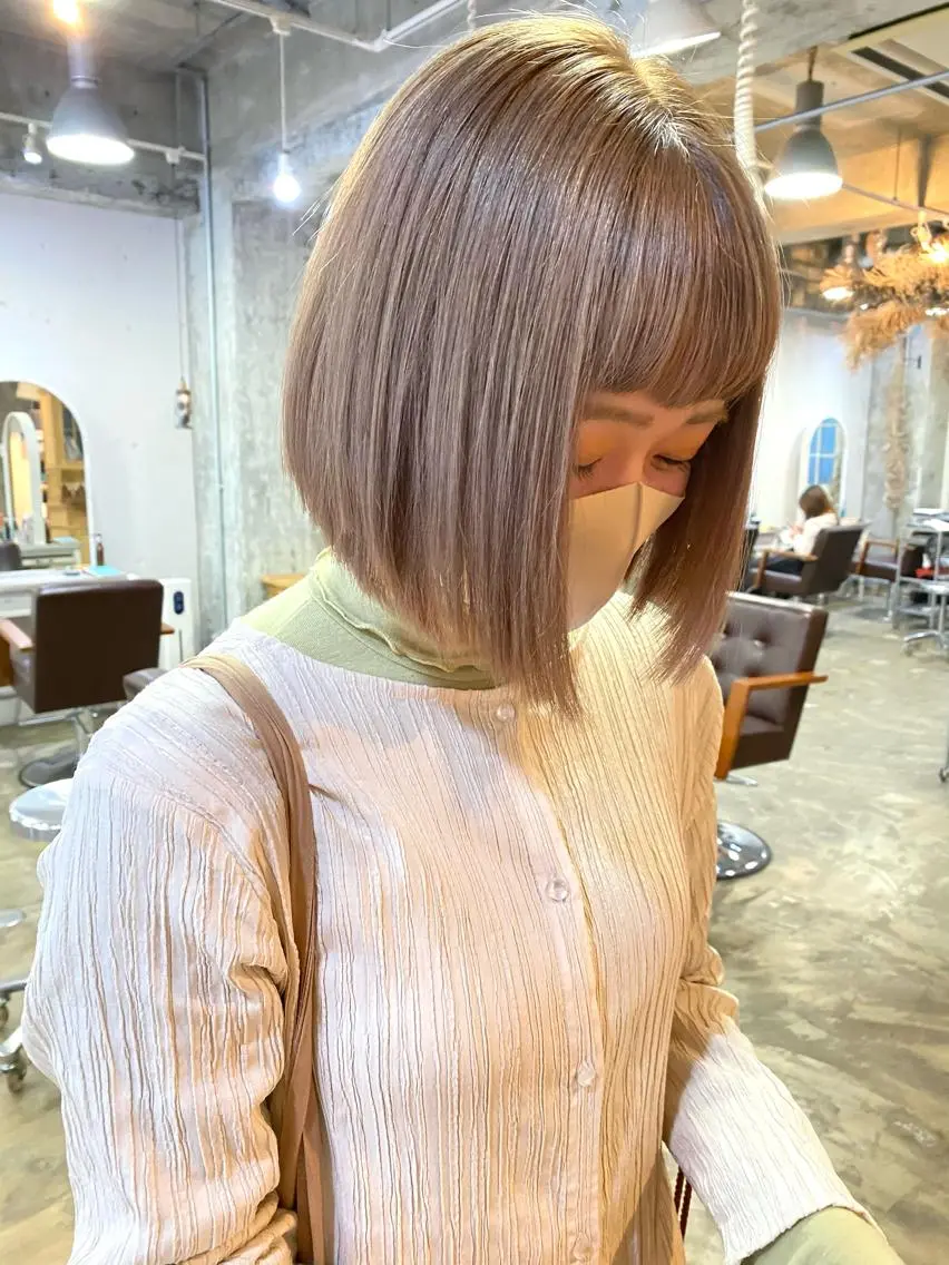 ミディアム カラー カット パーマ キタダ ヒロキのヘアスタイル