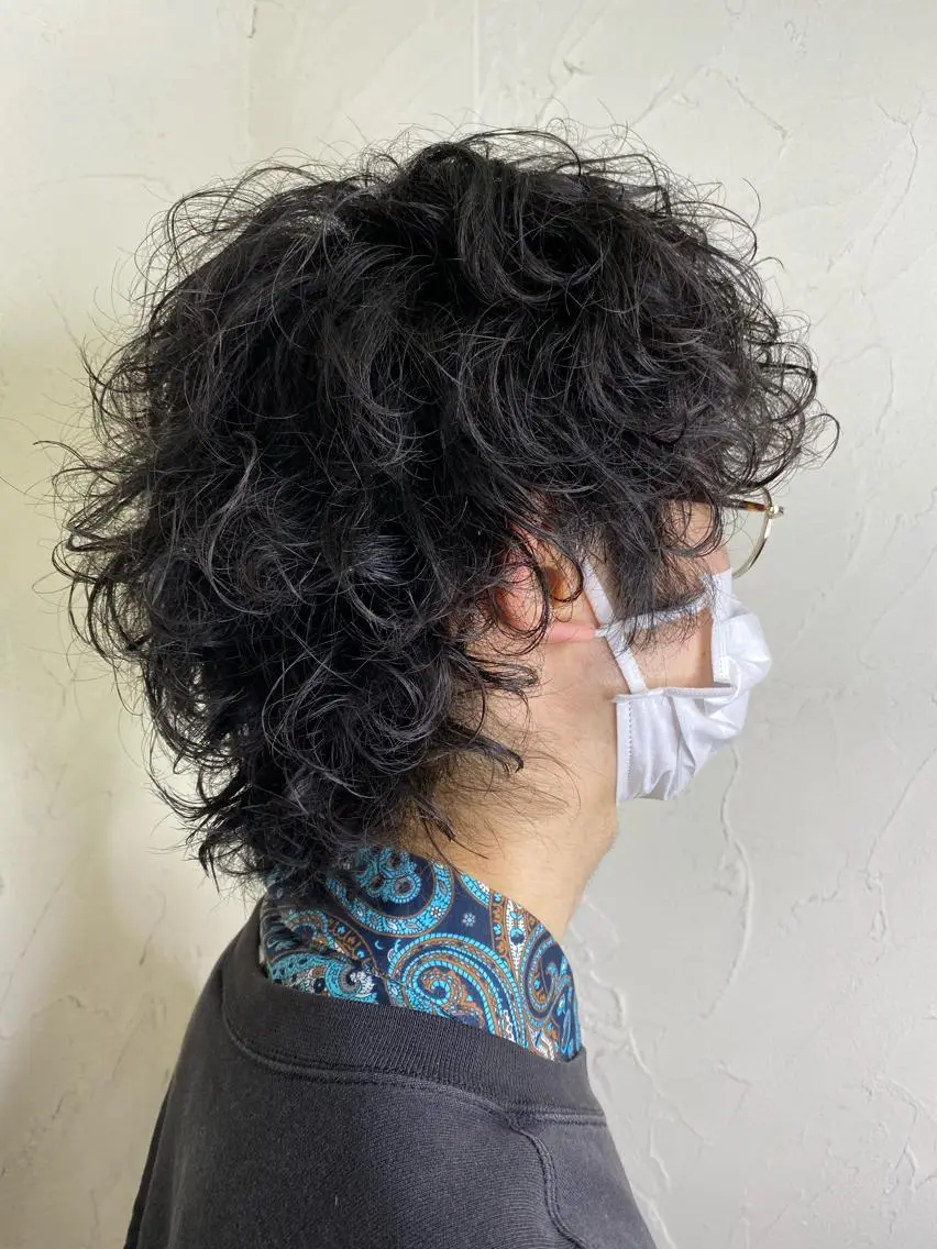 ミディアム パーマ メンズ 久力琴音''透明感 カラー''アレンジのヘアスタイル