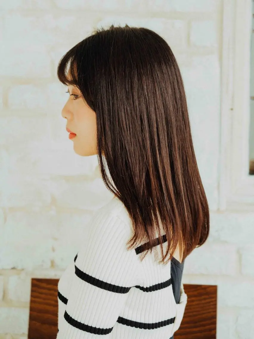 セミロング カラー パーマ ヘアアレンジ メンズ キッズ ネイル マツエク・マツパ メンズウルフカット アディクシーカラー 透明感カラー ボブ ウルフカット 藤井 仁紀のヘアスタイル