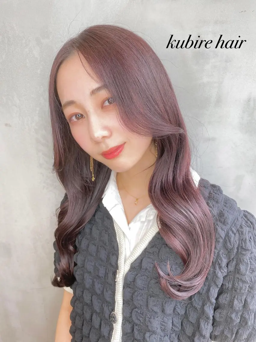 ロング カラー バイオレットカラー くびれヘア ヨシンモリ 韓国風ヘア レイヤーカット カット ヘアカラー トリートメント 韓国レイヤーカット 🧸ベージュカラーのヘアスタイル