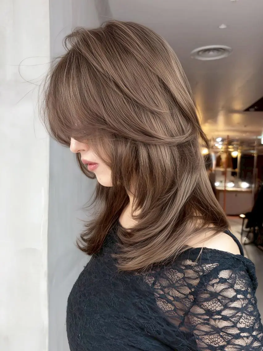 セミロング カラー ベージュカラー グレージュ オリーブベージュ 韓国風ヘア カット ヘアカラー トリートメント ITbyALBUM 八王子店のヘアスタイル
