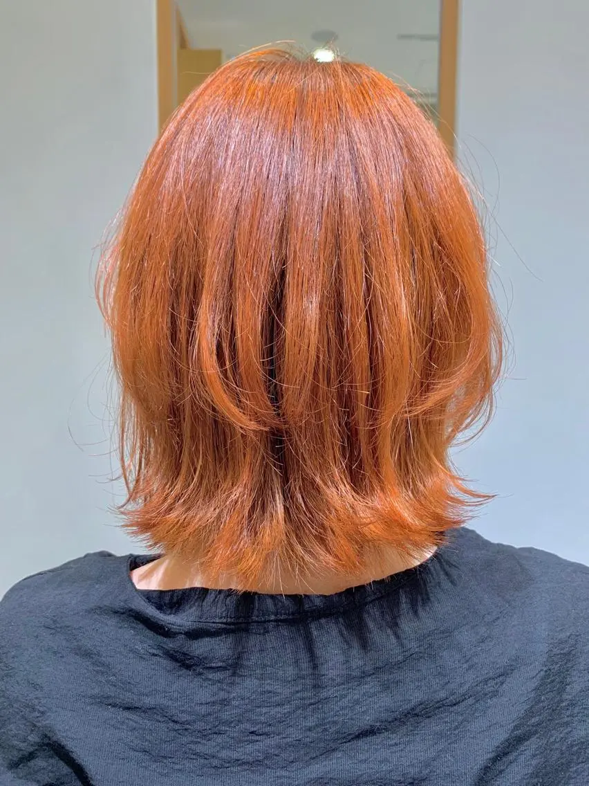 ミディアム カラー オレンジ Hitotose代表 中島和樹のヘアスタイル