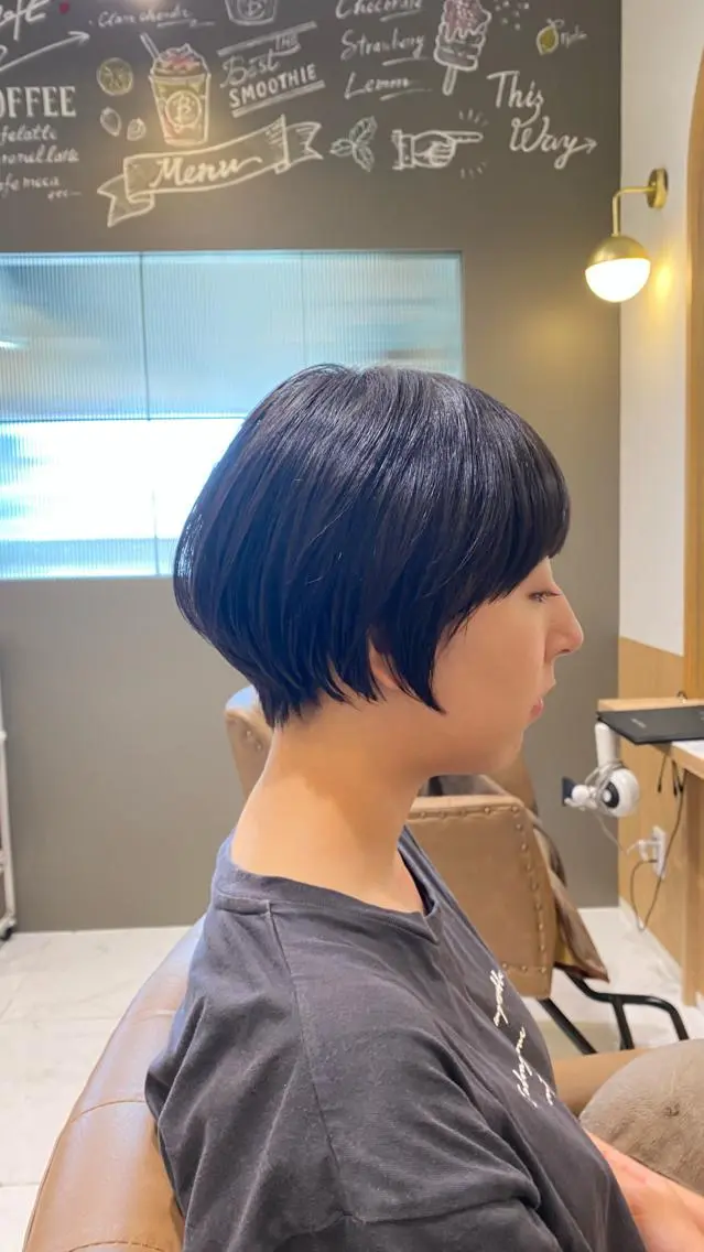 ショート パーマ ショートヘア 縮毛矯正 坂井 茅聖のヘアスタイル