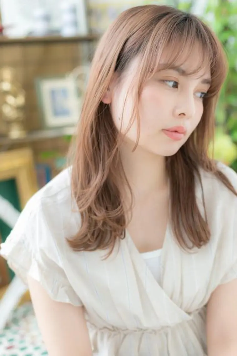 ロング カラー ブラウンカラー 外国人風カラー シースルーバング トリートメント カット ヘアカラー トリートメント ヘッドスパ 🍀鶴貝 幸哉🍀のヘアスタイル