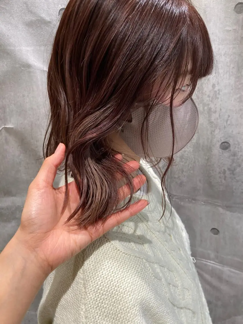 ミディアム カラー ブラウンカラー モカブラウン カット ヘアカラー トリートメント 坂口 愛のヘアスタイル