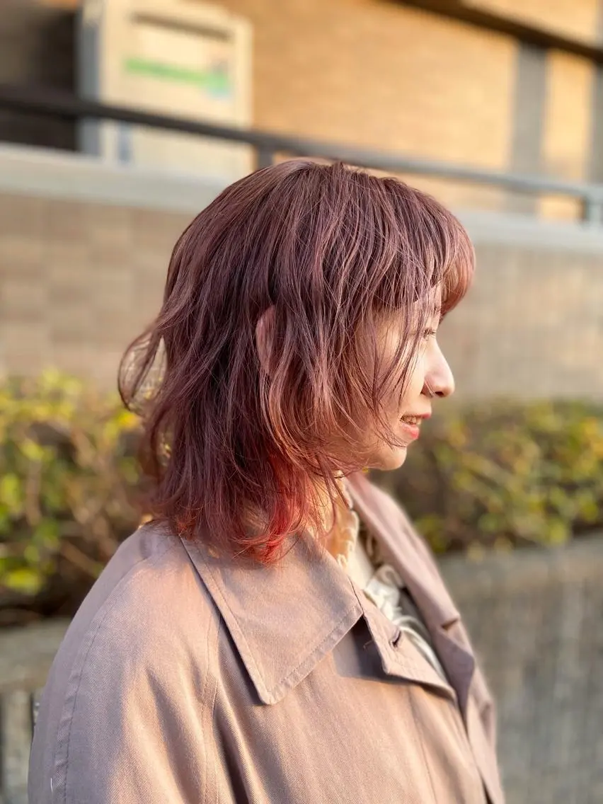セミロング カラー ベージュカラー ピンクカラー ピンクベージュ 🌷レイヤーカット/ フルキシオリ🌷のヘアスタイル