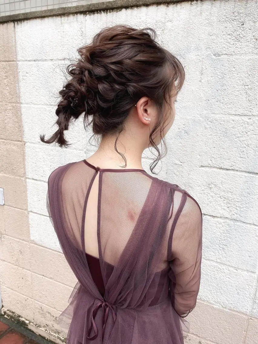 ミディアム ヘアアレンジ ポニーテール ヘアセット ヘアアレンジ にいた かづしげのヘアスタイル