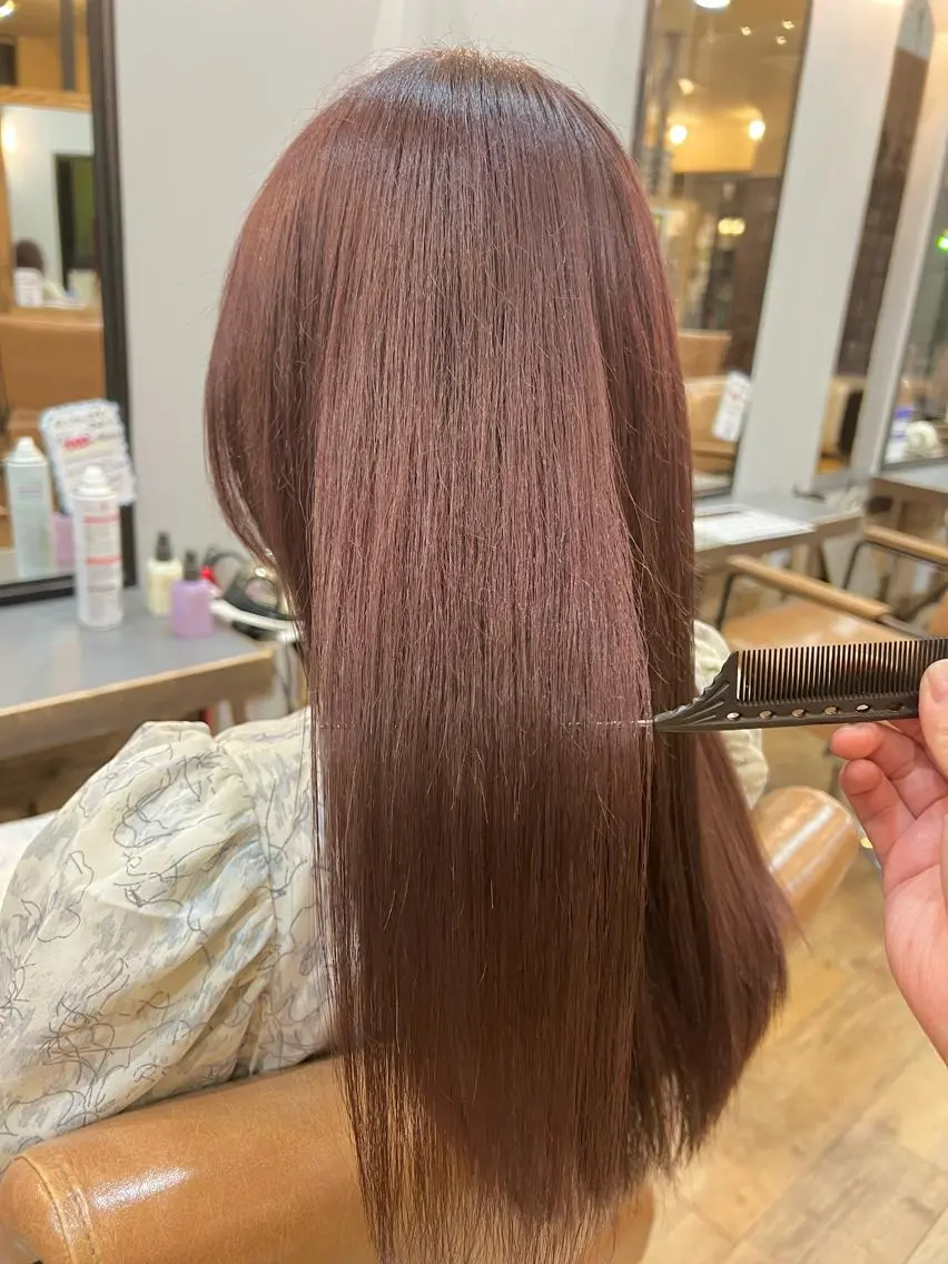 ロング カラー ブラウンカラー ピンクカラー ピンクブラウン SHIAN 八王子 🦋小林 美羅🦋のヘアスタイル