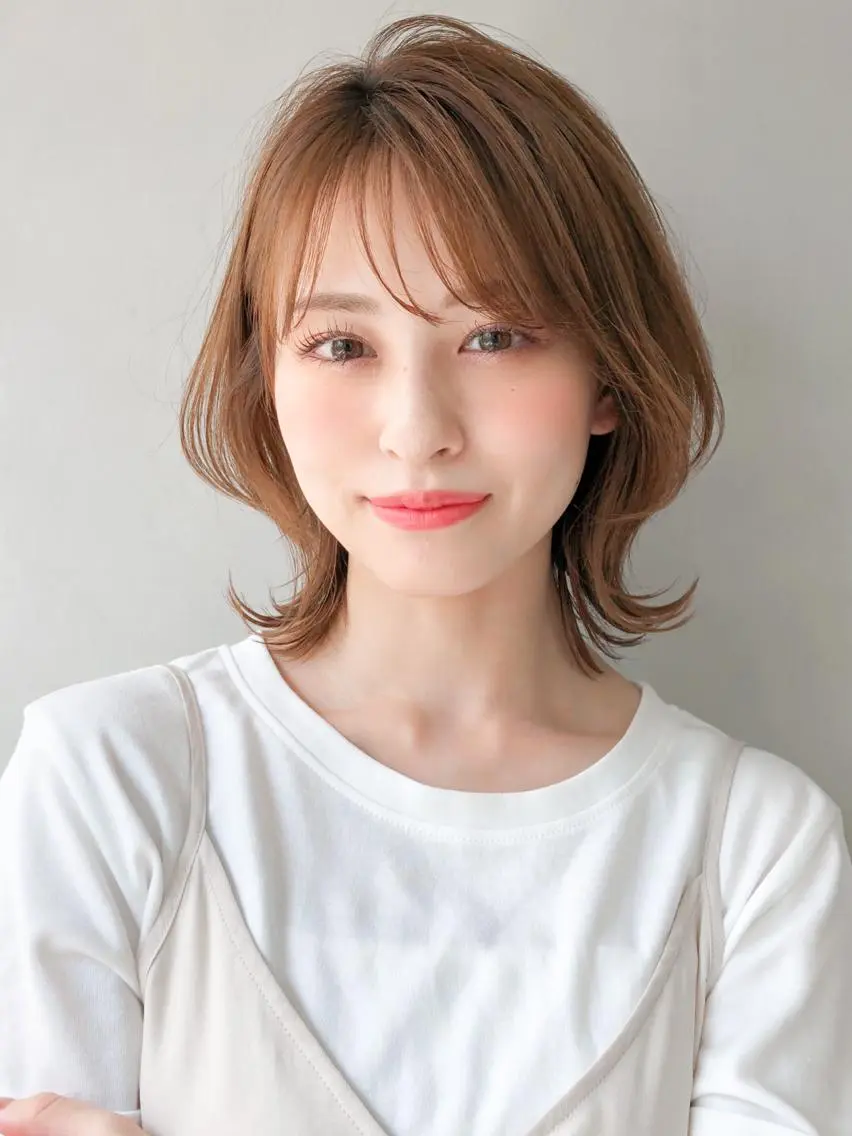ミディアム ボブ くびれヘア レイヤー×髪質改善✨ 渋谷/佐藤侑哉のヘアスタイル
