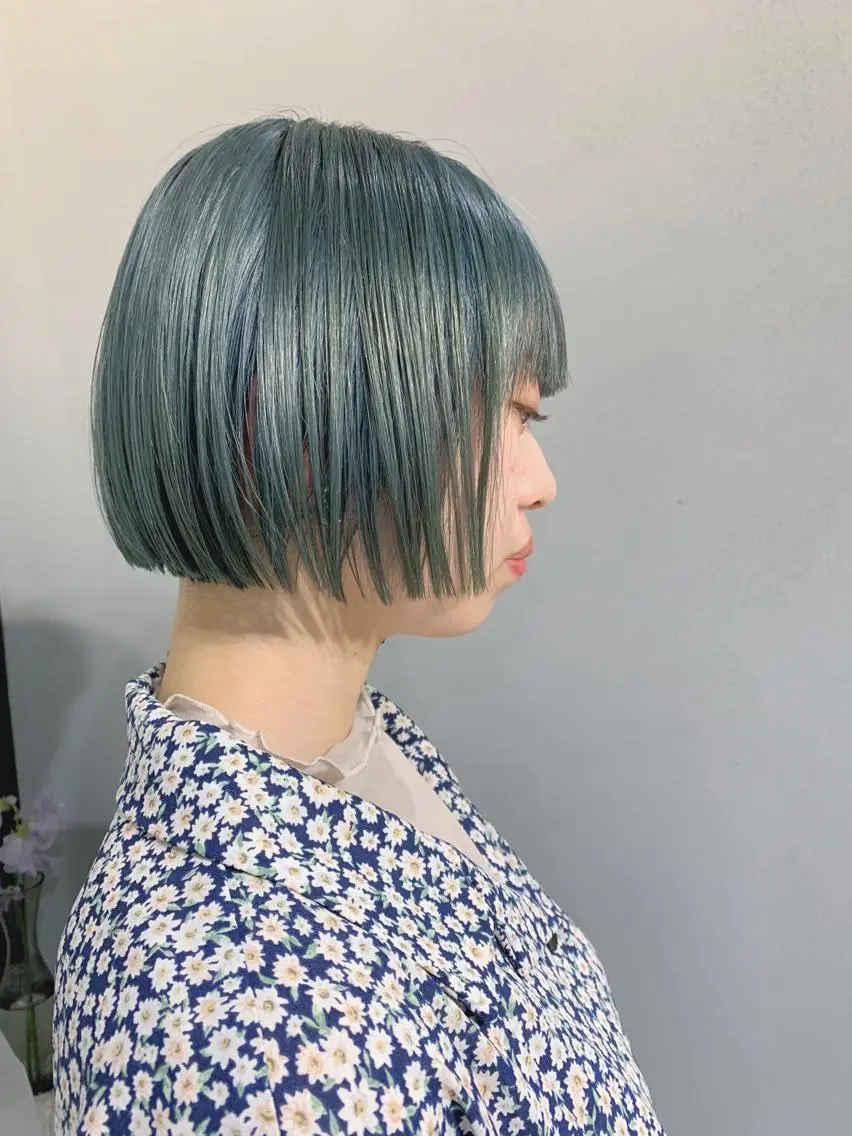 ショート カラー ボブパーマコテ巻き風 パーマNo1深江秀平のヘアスタイル