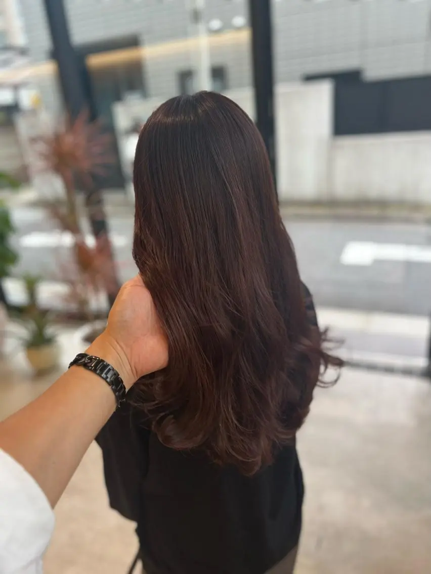 ロング カラー ロングレイヤー ブラウンカラー 伸ばしかけ レイヤーカット ロング カット ヘアカラー 誰より丁寧なカット/ 小林輝/レイヤーのヘアスタイル