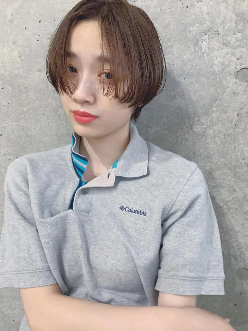 ショート カラー ボブパーマコテ巻き風 パーマNo1深江秀平のヘアスタイル