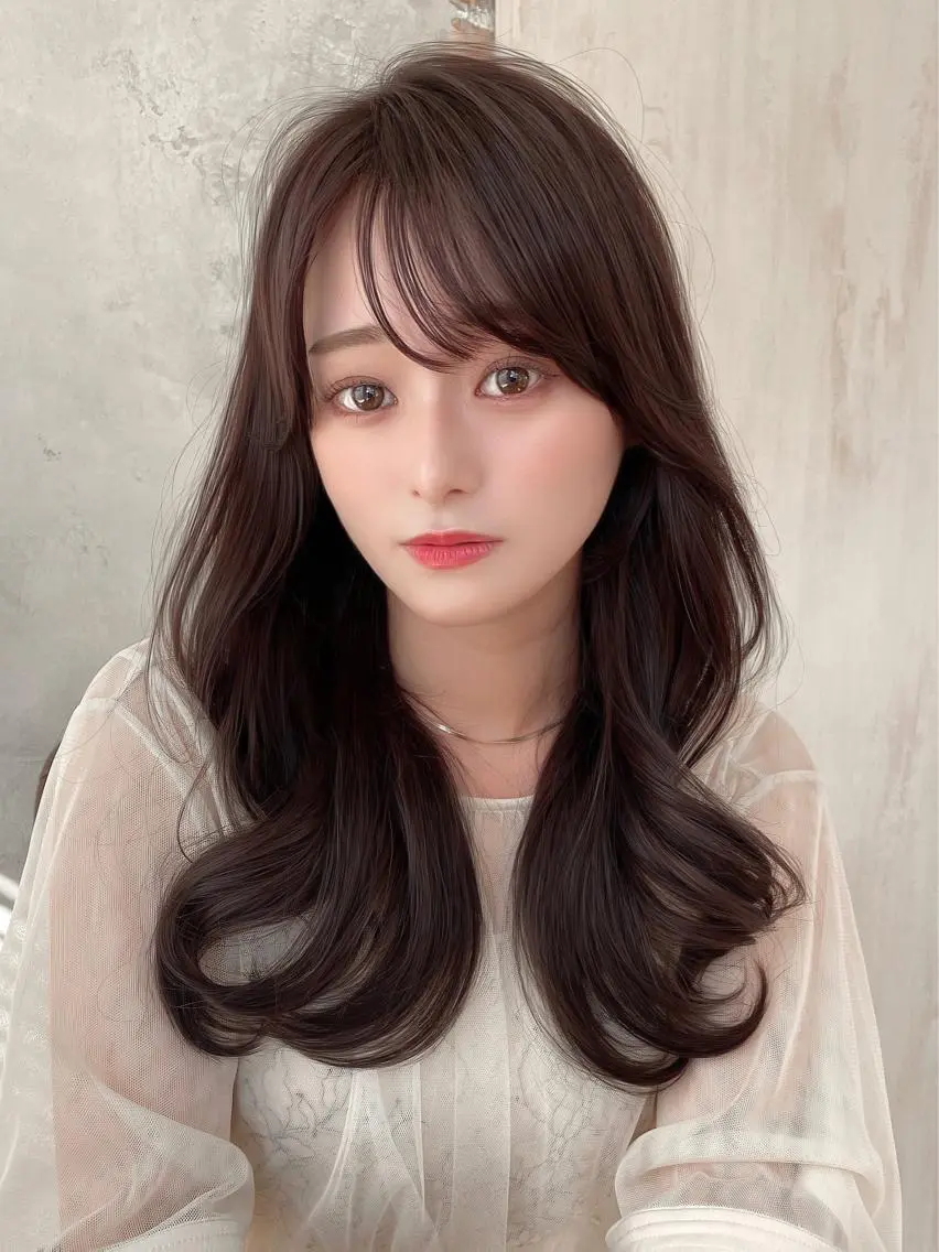 ロング くびれヘア 髪質改善 ロング 縮毛矯正 🧡くびれヘア/前髪 顔周り🧡久原結衣のヘアスタイル