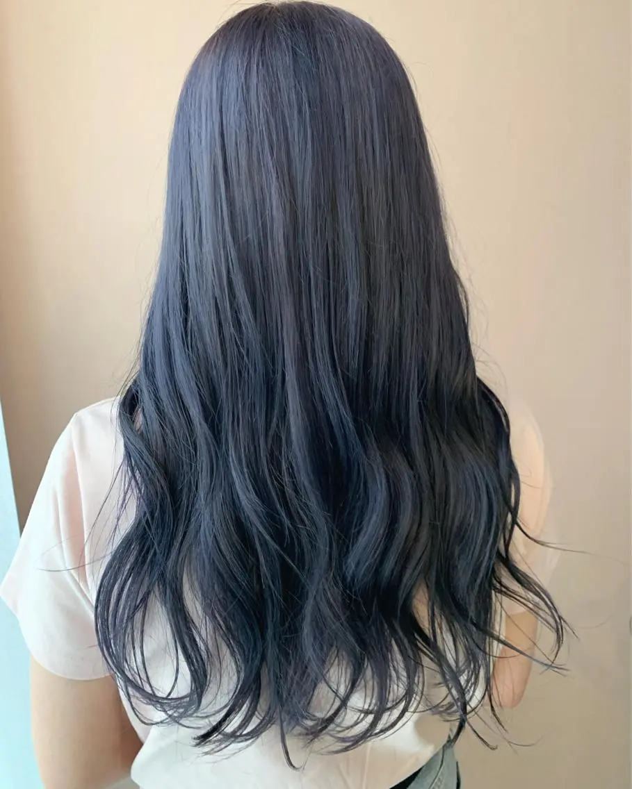 ロング カラー ブリーチ ブルーカラー ブルーラベンダー ラベンダーカラー カット ヘアカラー トリートメント hubhair レイヤー/透明感のヘアスタイル