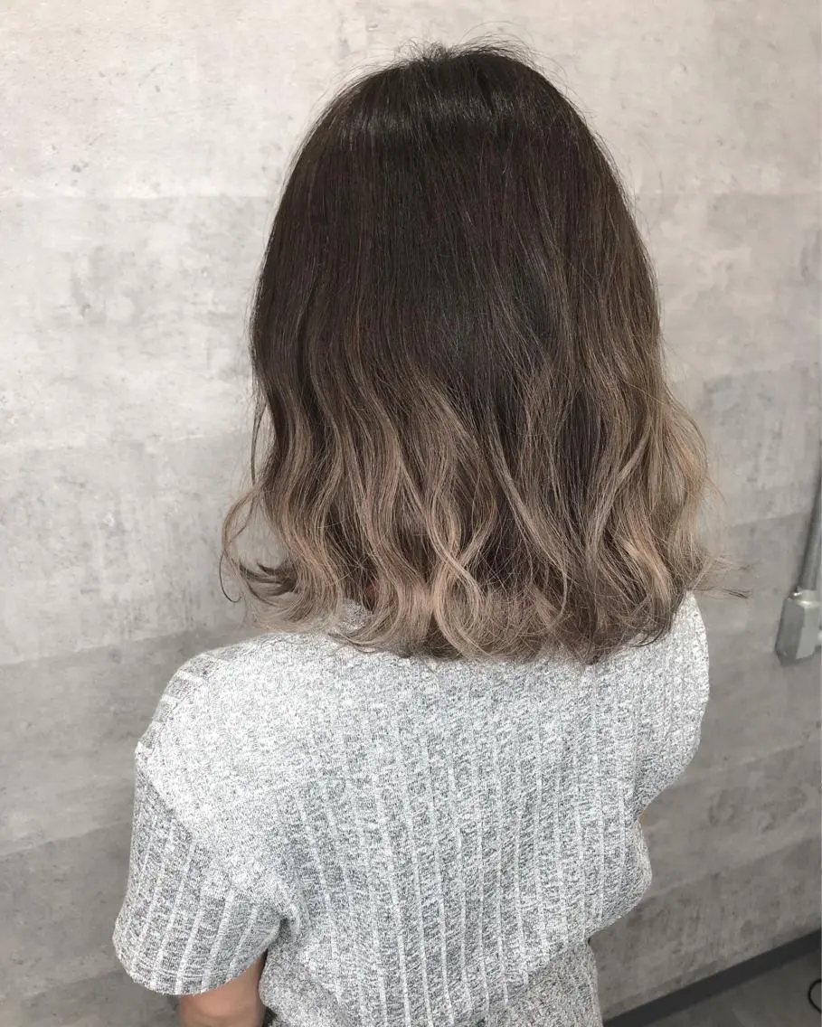 ミディアム カラー 髪質改善 中川 翔のヘアスタイル