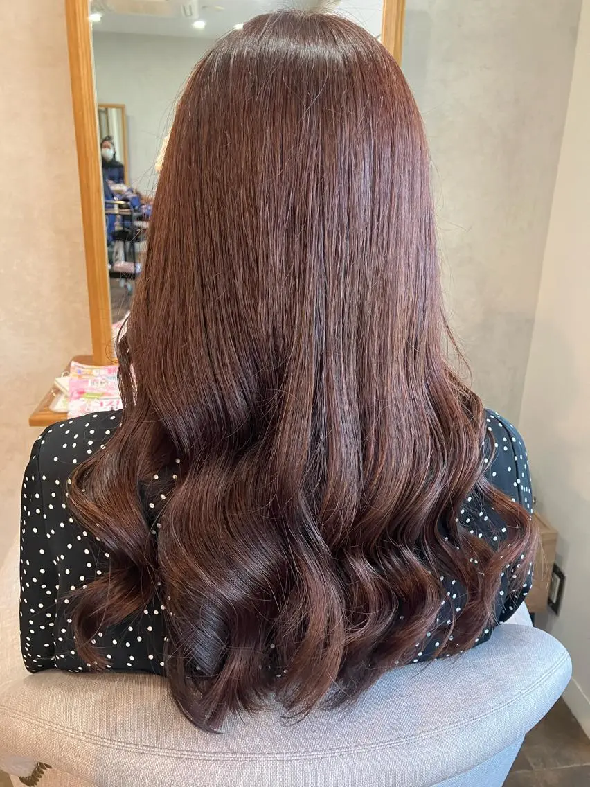 ロング カラー ピンクカラー Hair&Make Nahoのマツエク・マツパデザイン