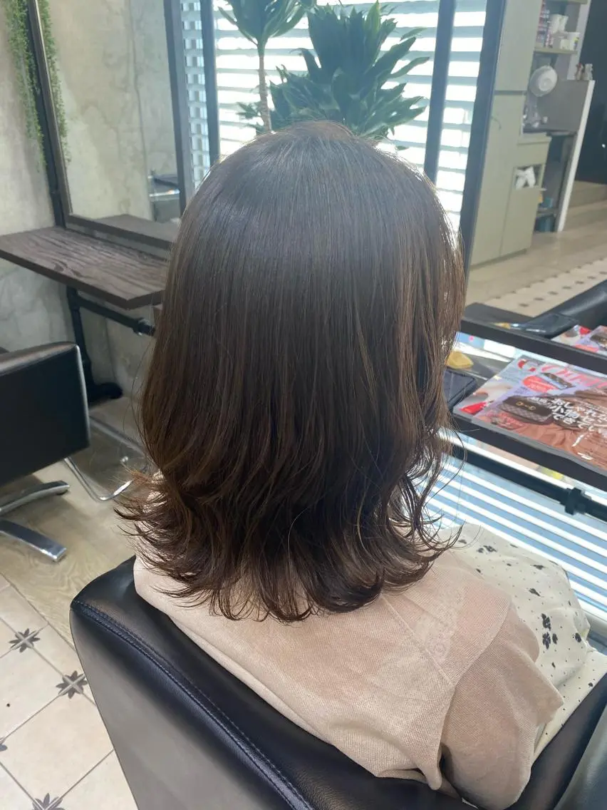 セミロング カラー 学生 トリートメント 韓国ヘア☁️ mitsukiのヘアスタイル