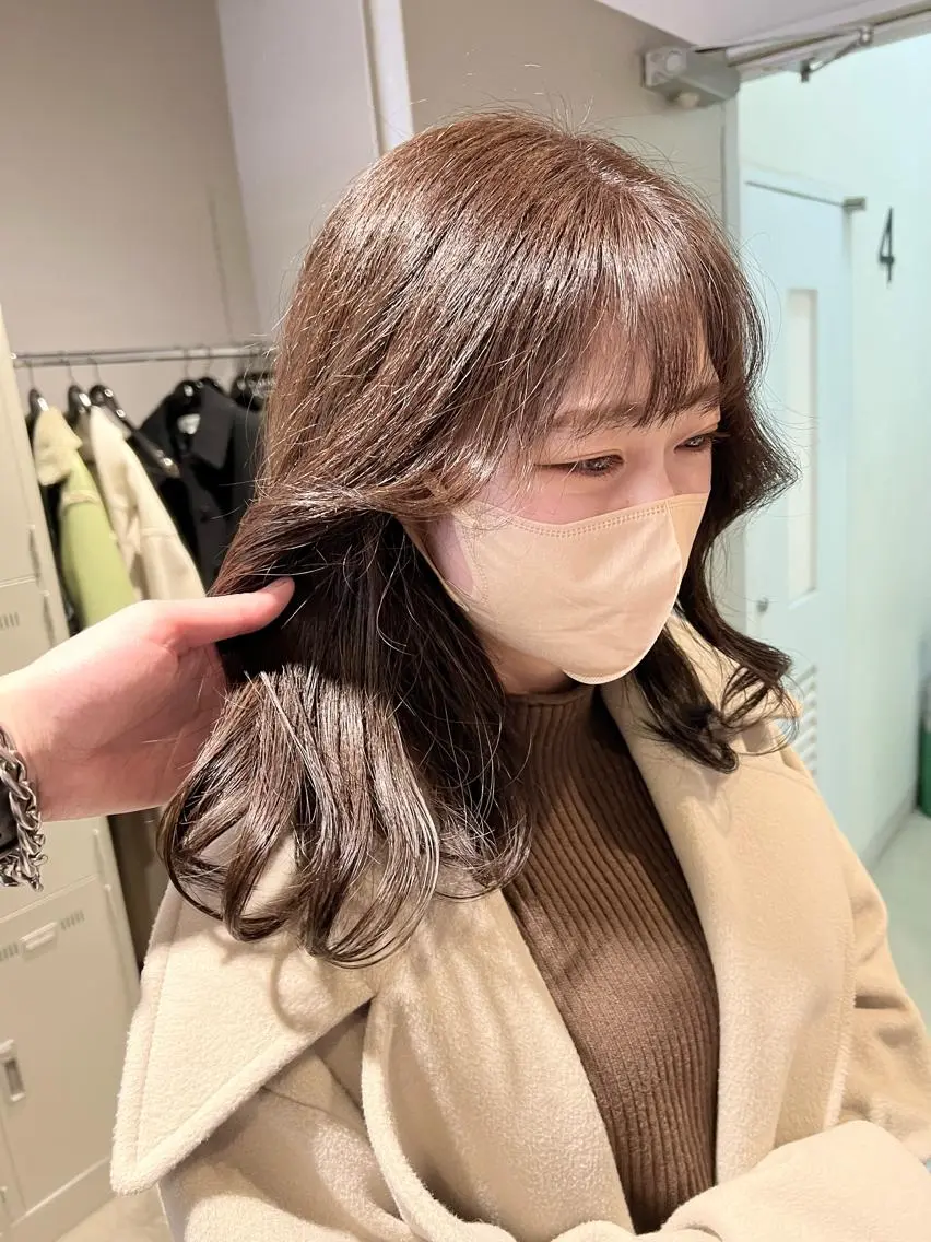 ロング カラー パーマ ヘアアレンジ メンズ キッズ ネイル マツエク・マツパ アイブロウ 上品＆韓国風 🥀海心🥀のヘアスタイル