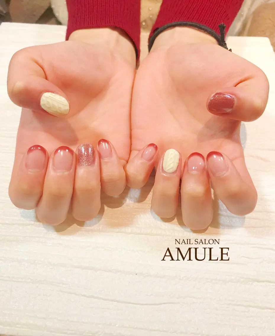 ネイル アートネイル ジェルネイル マグネットネイル マグネットワンカラー ワンカラーネイル NAILSALON AMULEのネイルデザイン