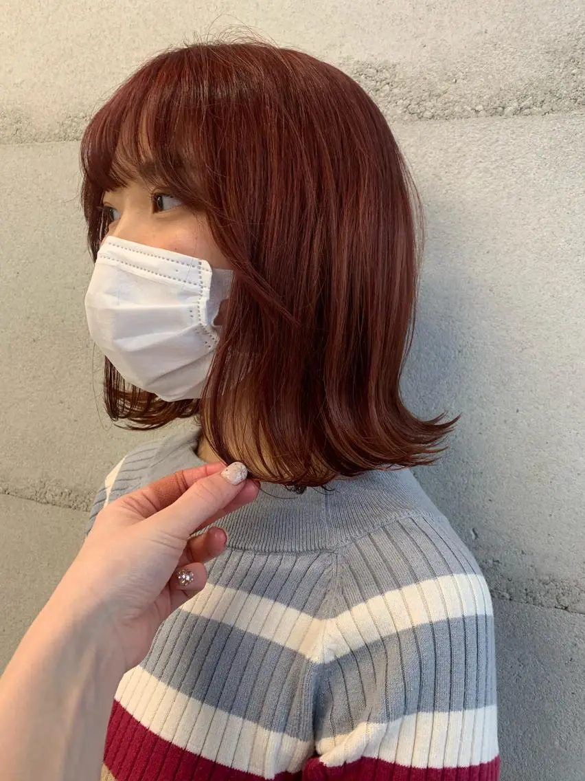 ミディアム カラー ミディアムパーマ ベージュカラー ブリーチ ケアブリーチ ダブルカラー カット ヘアカラー トリートメント 透明感カラー/縮毛 矯正/YUKAのヘアスタイル