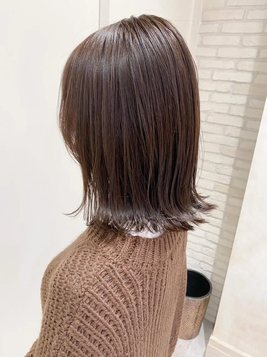 ミディアム カラー 透明感カラー ボブ 横浜🍒ルーツカラー エクステ／RIEのヘアスタイル