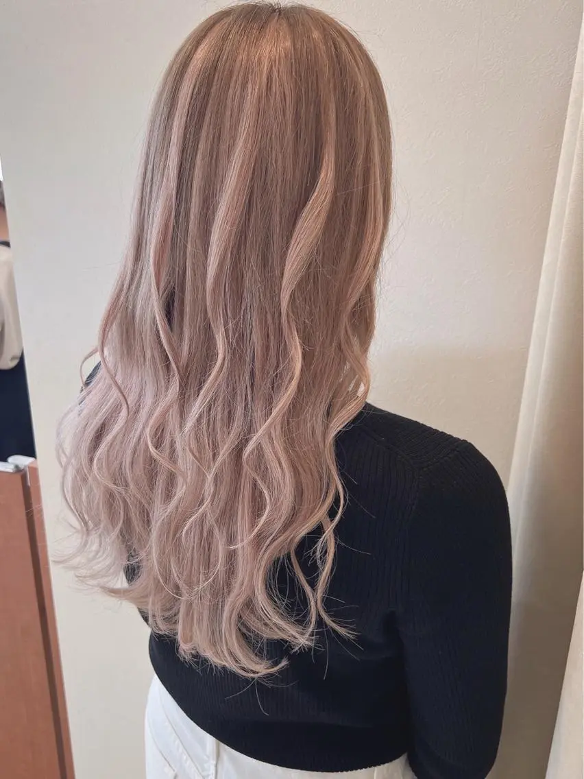 ロング カラー シールエクステ ダブルカラー エクステ シールエクステ専門店 Spira藤崎宮のヘアスタイル