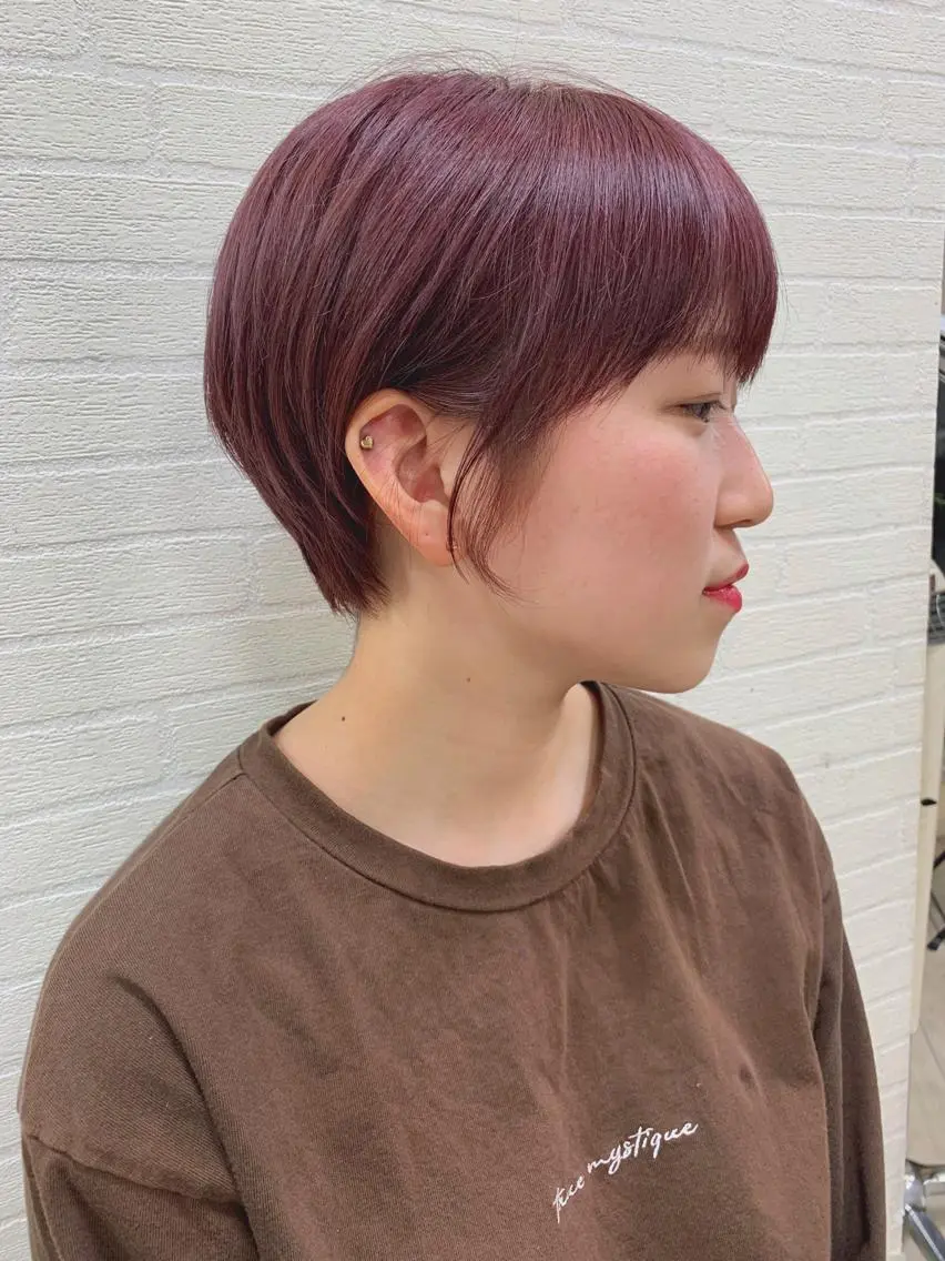 ショート カラー 切りっぱなしボブ ショートボブ ハンサムショート 丸みショート ブリーチ カット ヘアカラー トリートメント 初めてのショート お任せください✂️のヘアスタイル