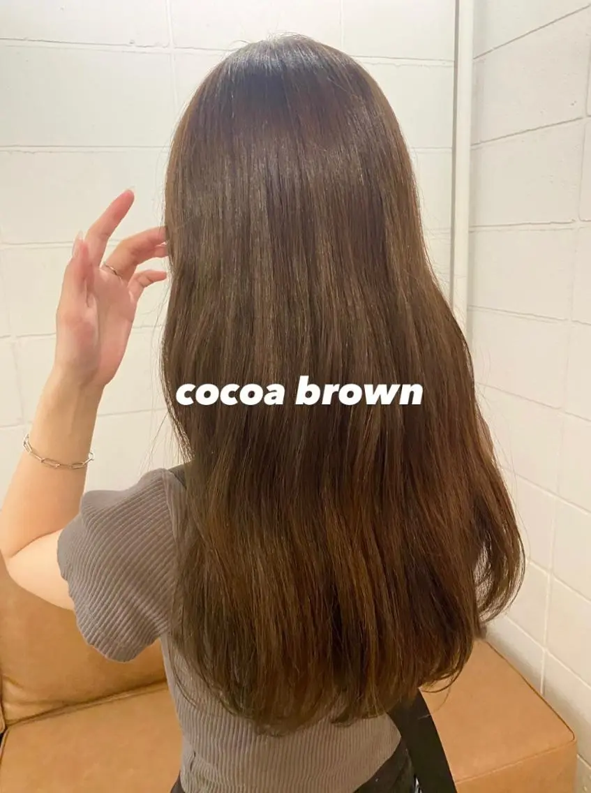 カラー ブリーチ ブラウンカラー ココアブラウン ブリーチなしカラー 新美 千奈のヘアスタイル