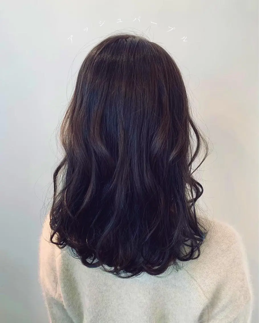 ロング カラー ヘアアレンジ パープルカラー きむら ゆうきのヘアスタイル