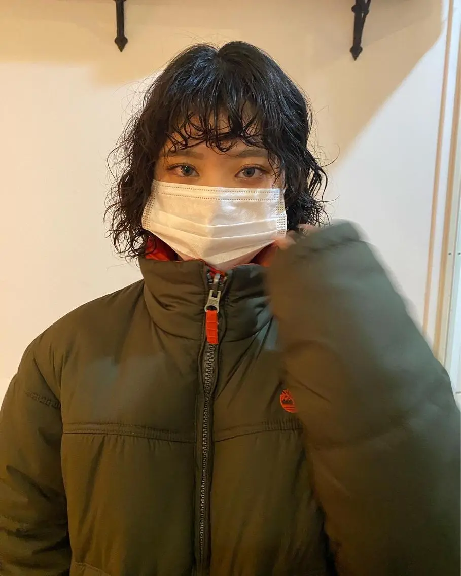 ミディアム パーマ ショート& パーマ　坂本のヘアスタイル
