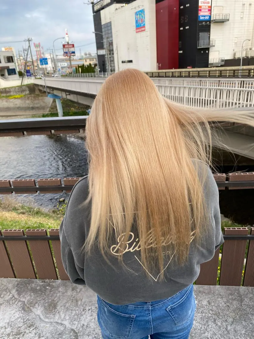 ロング カット 縮毛矯正 トリートメント 粕川 達哉のヘアスタイル