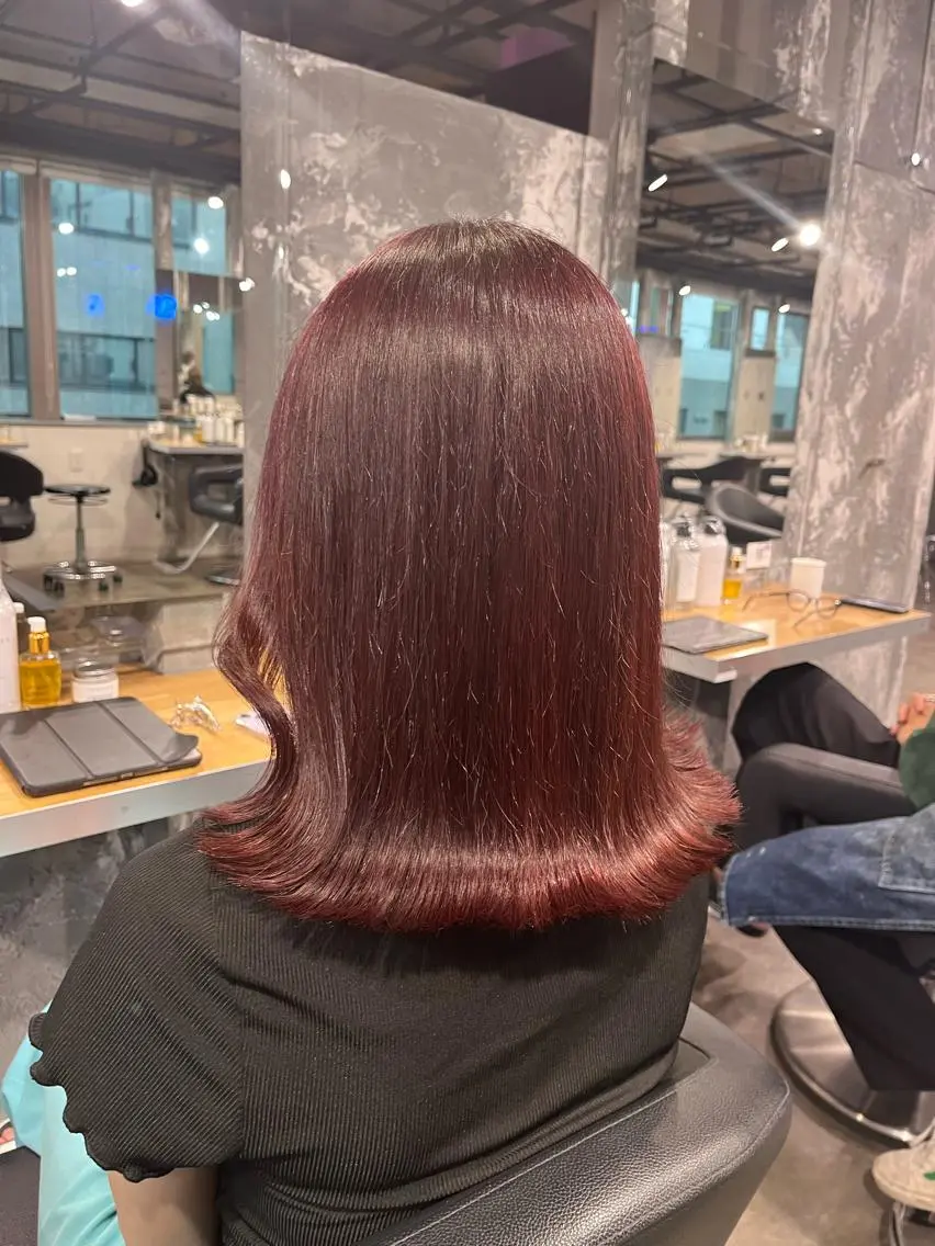 セミロング ヘアカラー トリートメント ヘッドスパ 🪞透明感カラー🫧 縮毛矯正🥇かずきのヘアスタイル
