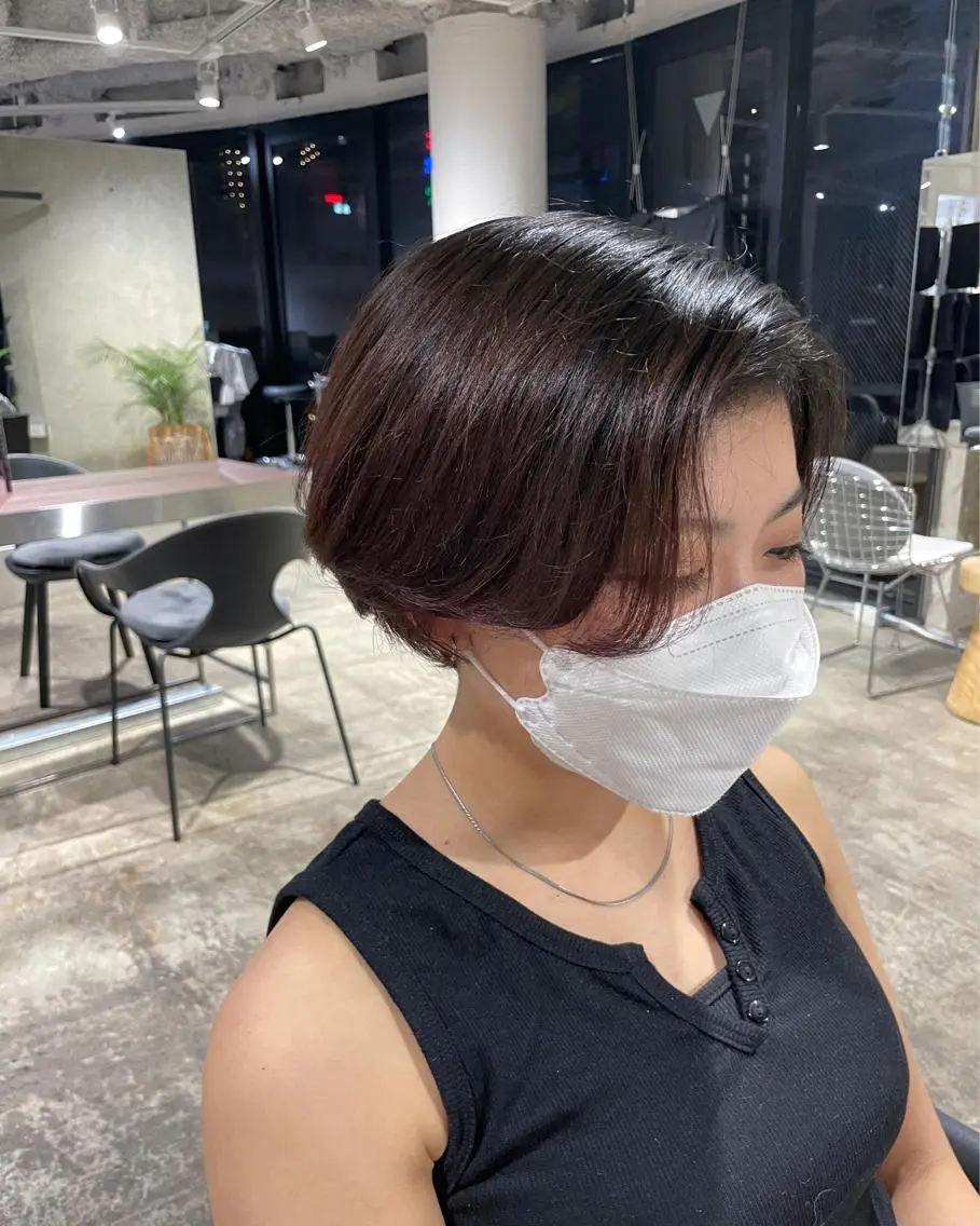 ショート カラー 透明感カラー/顔周り レイヤー/髪質改善のヘアスタイル