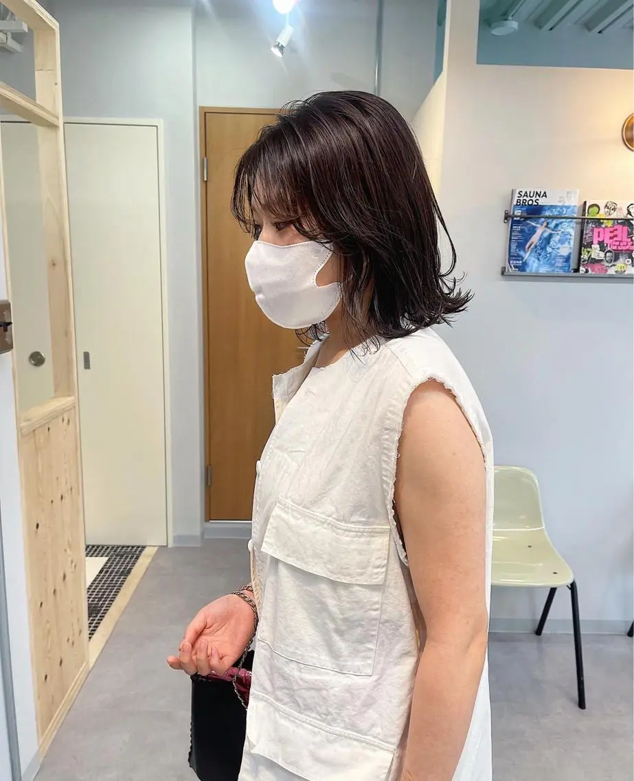 ミディアム カラー ブラウンカラー 外ハネヘア カット トリートメント 丁寧なカウンセリング 🌿KENTA🌿のヘアスタイル