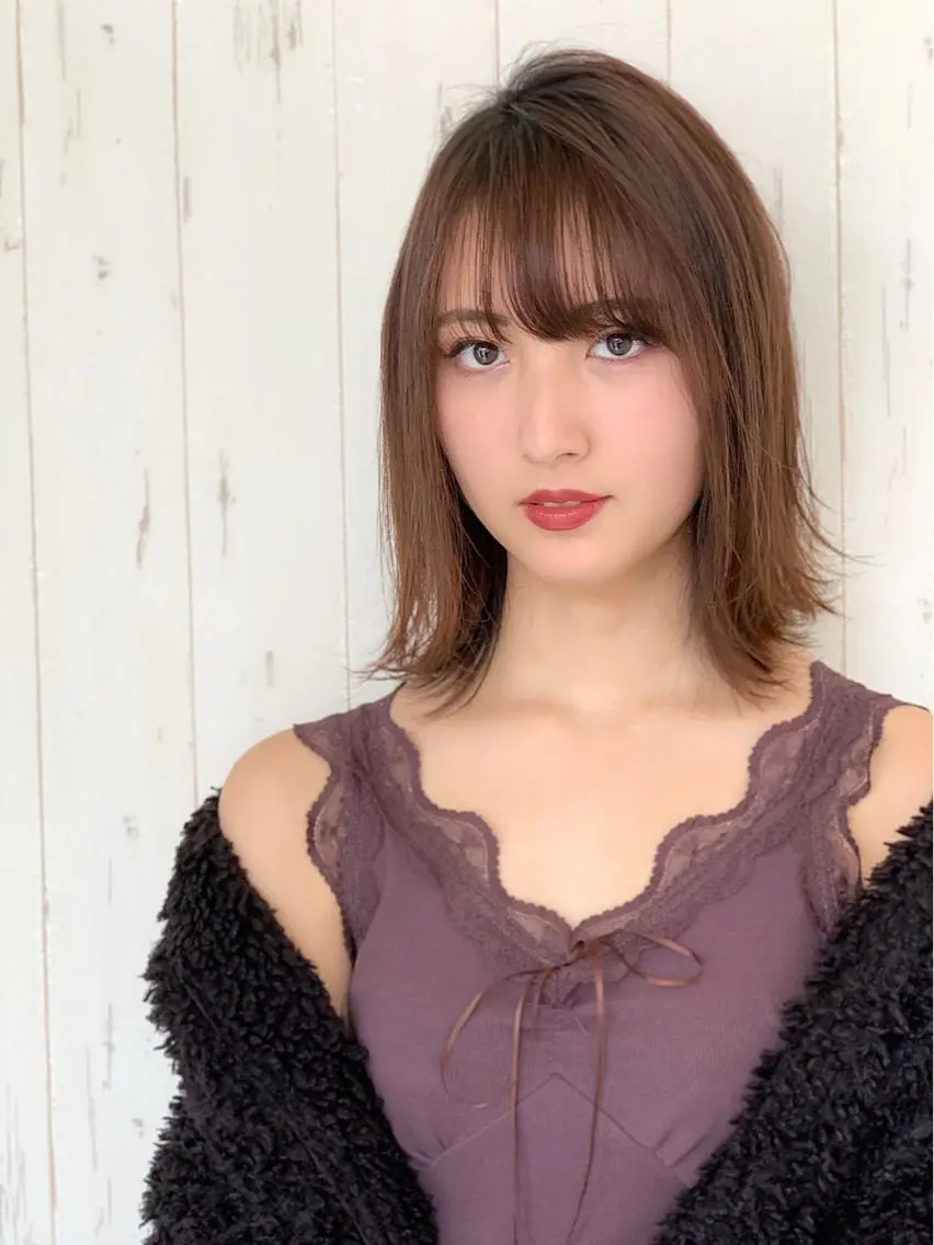 ショート カラー 切りっぱなしボブ ボブ 赤み消しカラー /透明感カラー 上長のヘアスタイル