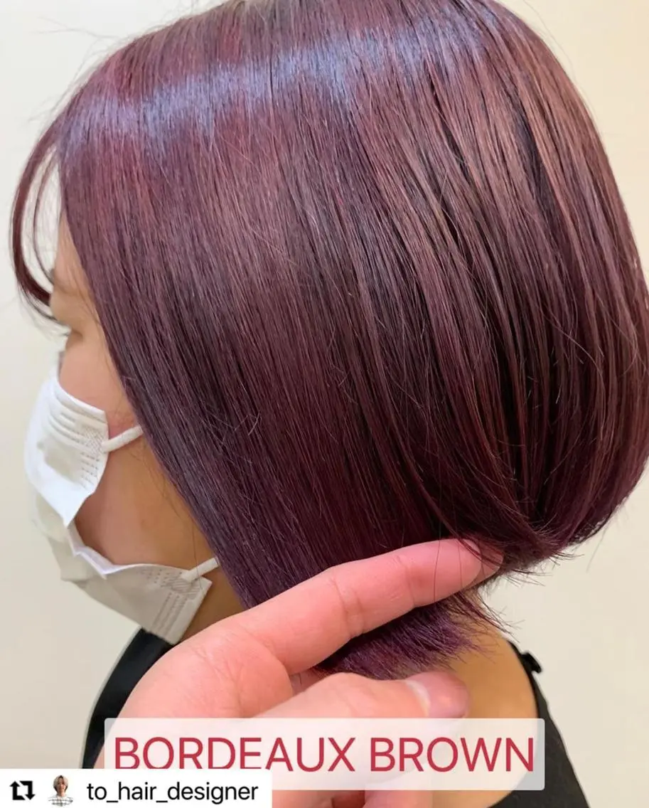 ミディアム カラー メンズ 学生(メンズ向け) ボルドーカラー ブラウンカラー 学生 トリートメント 🩷Eny terrace🩷のヘアスタイル