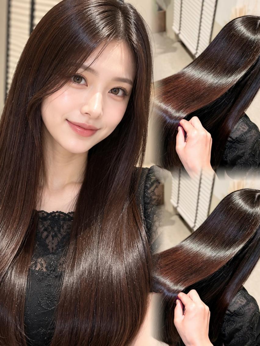 ロング 🌻 銀座水素ケア 🌻 只腰 花のヘアスタイル