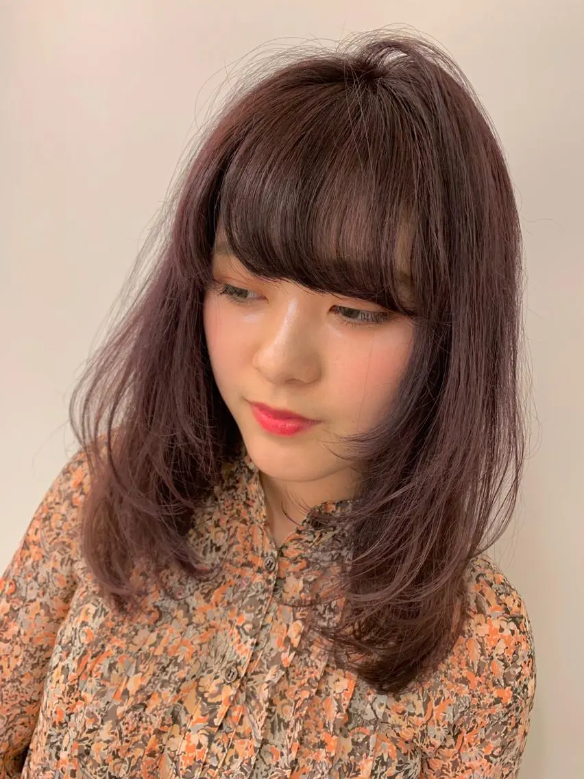 セミロング カラー ヘアカラー トリートメント 髪質改善will hairdesignのヘアスタイル