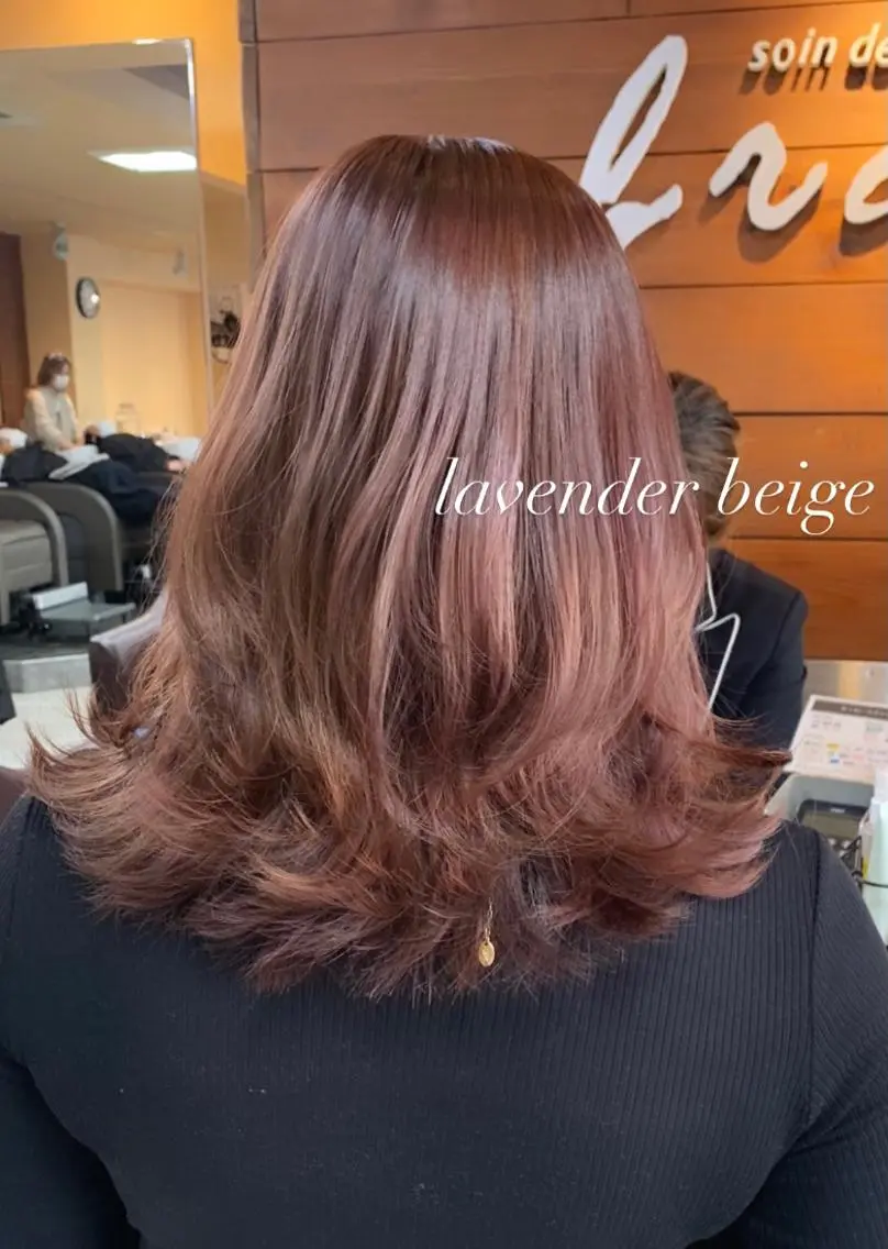 ミディアム カット ヘアカラー レイヤー/艶髪カラー 森本くるみのヘアスタイル