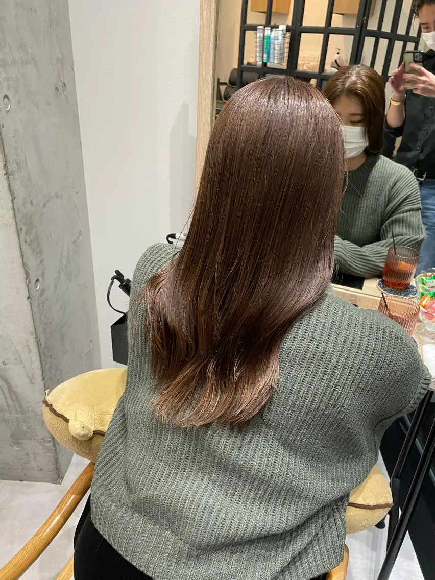 ロング ヘアカラー トリートメント ✨透明感カラー/縮毛 恵比寿HAYATO✨のヘアスタイル