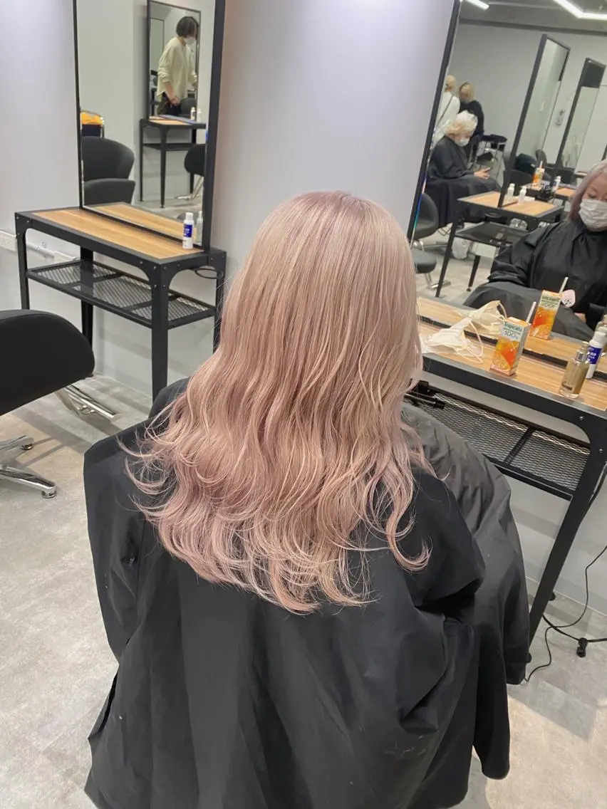 ミディアム カラー ベージュカラー esu 天満のヘアスタイル