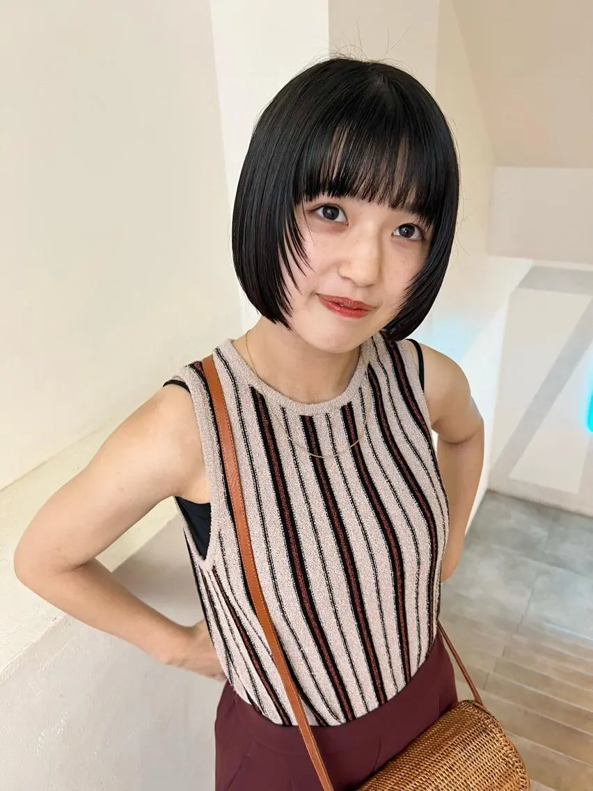 ショート ボブ 顔周りカット/透明感 カラー✂️MEIのヘアスタイル
