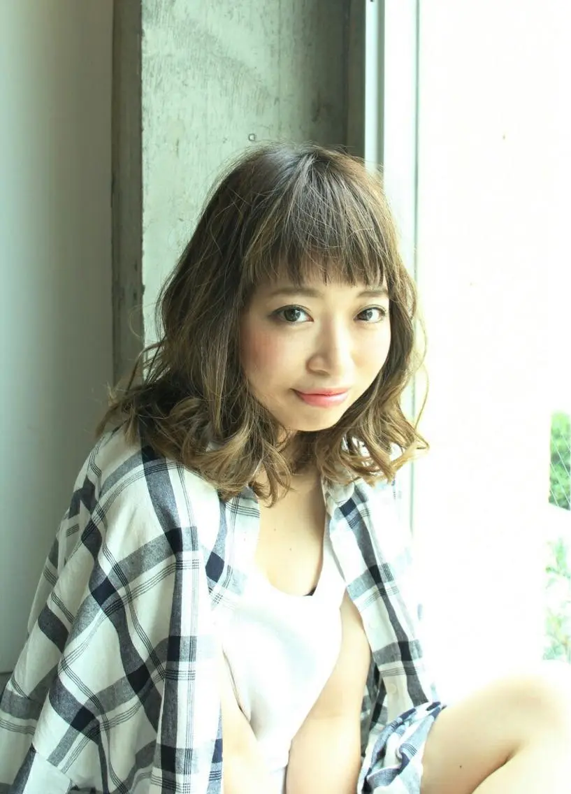 ミディアム カット パーマ トリートメント 菊池 貢平のヘアスタイル