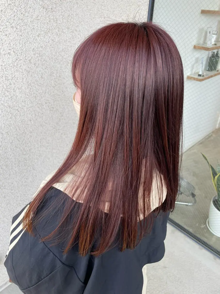ロング ピンクブラウン 藤村 翔充のヘアスタイル