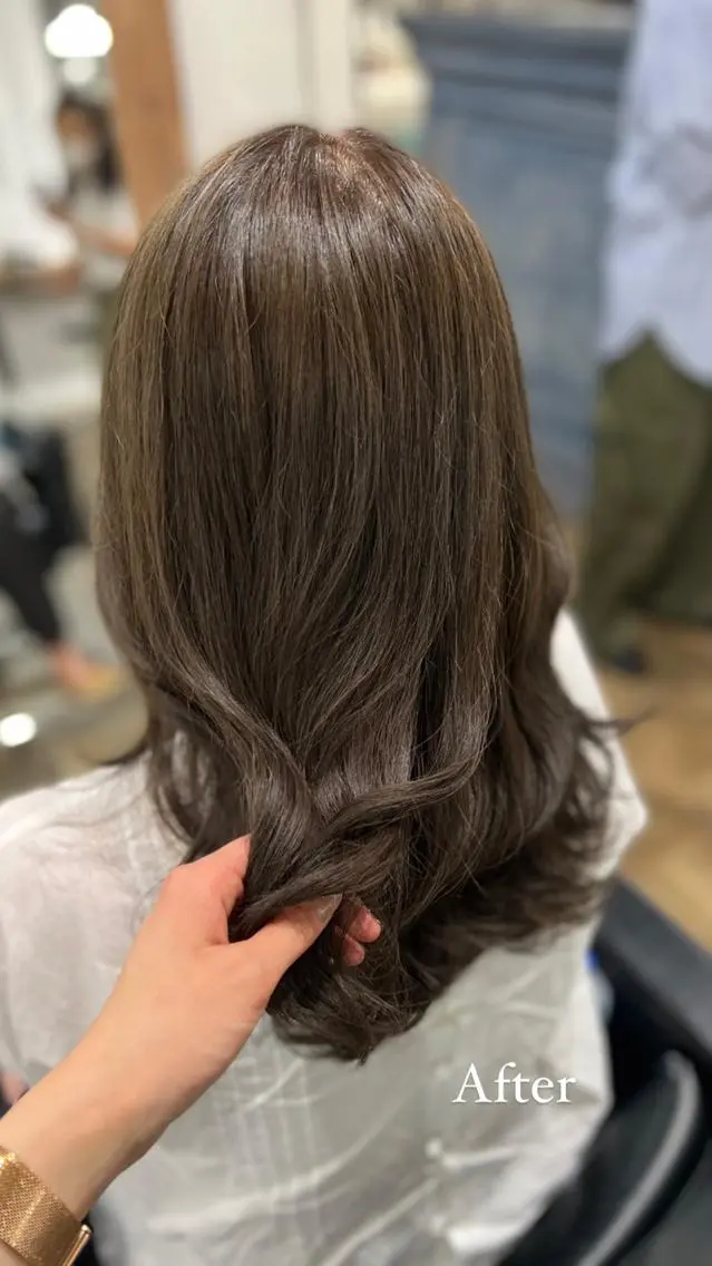 ミディアム カラー 透明感カラー イルミナカラー トリートメント nito misakiのヘアスタイル