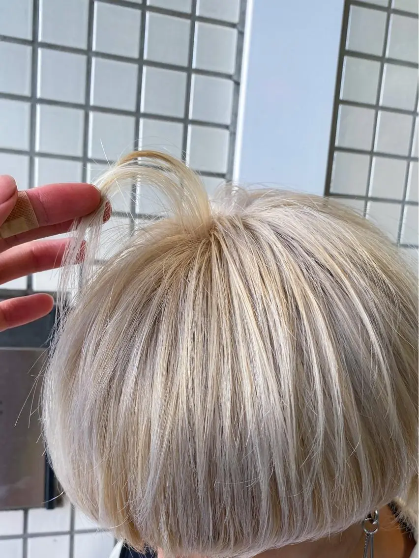 ショート カラー メンズ メンズブリーチ メンズハイトーン ベージュカラー ブリーチ ハイトーンカラー ボブ特化美容師/ ボブパーマ/ミツイのヘアスタイル
