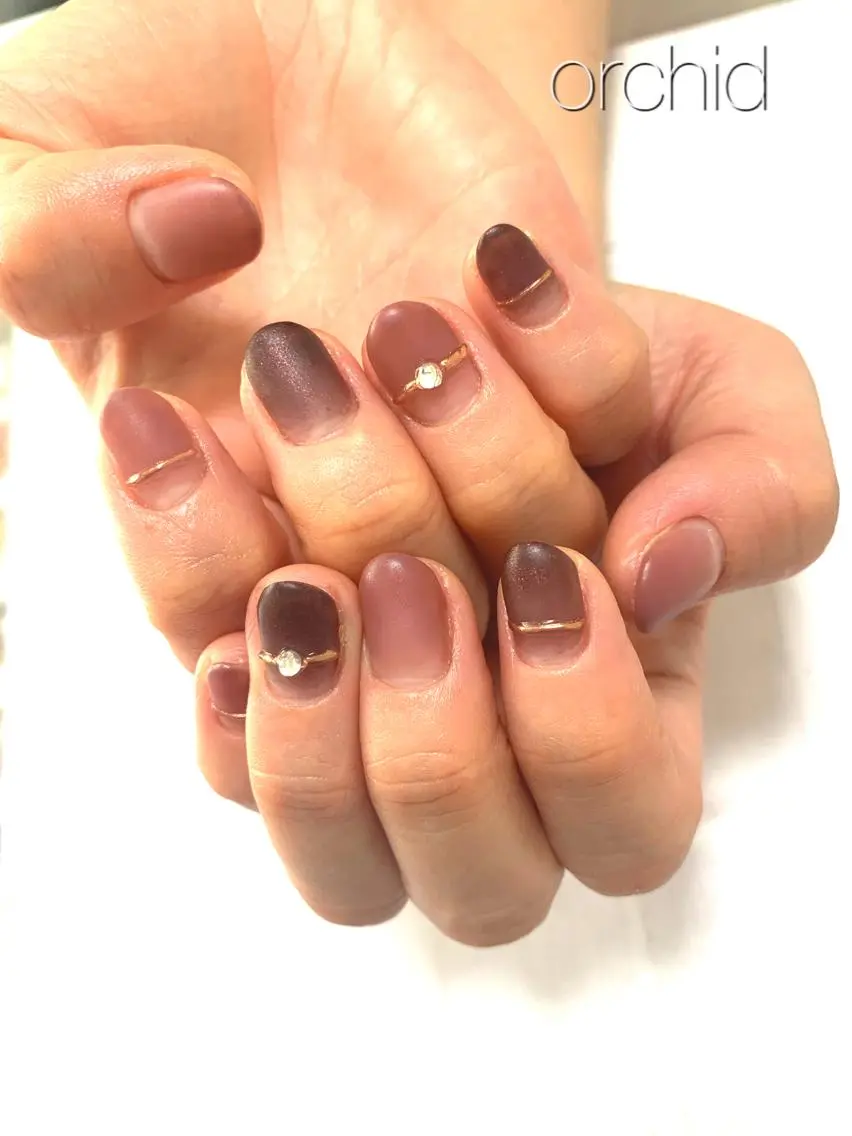 ネイル ミラーネイル orchid ♡オーキッドのネイルデザイン