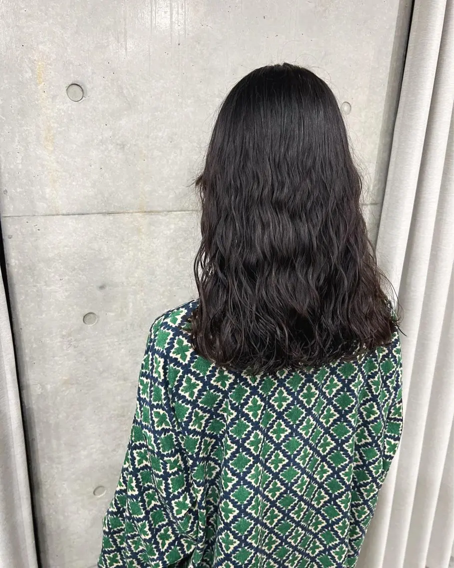 ミディアム パーマ カット パーマ トリートメント ボブパーマコテ巻き風 パーマNo1深江秀平のヘアスタイル